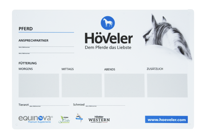 Höveler Stallschild, weiß Höveler Stallschild, weiß